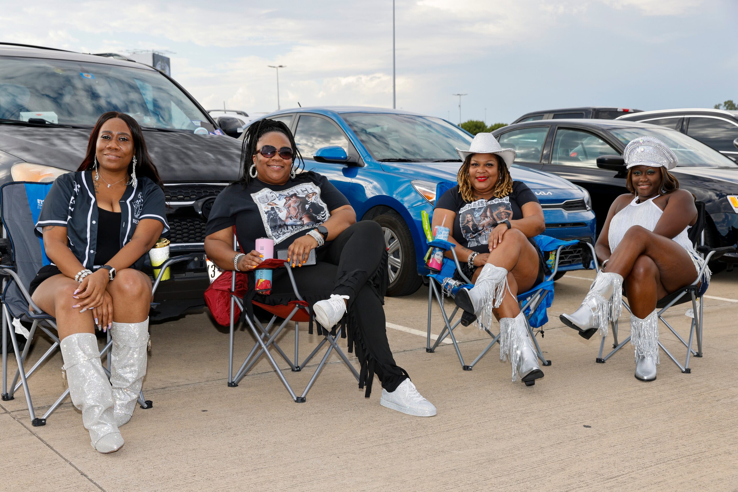 From left, Shamara Jackson, Champagne Chatman, Sonya Ware and Priscilla Agyemang pose for a...