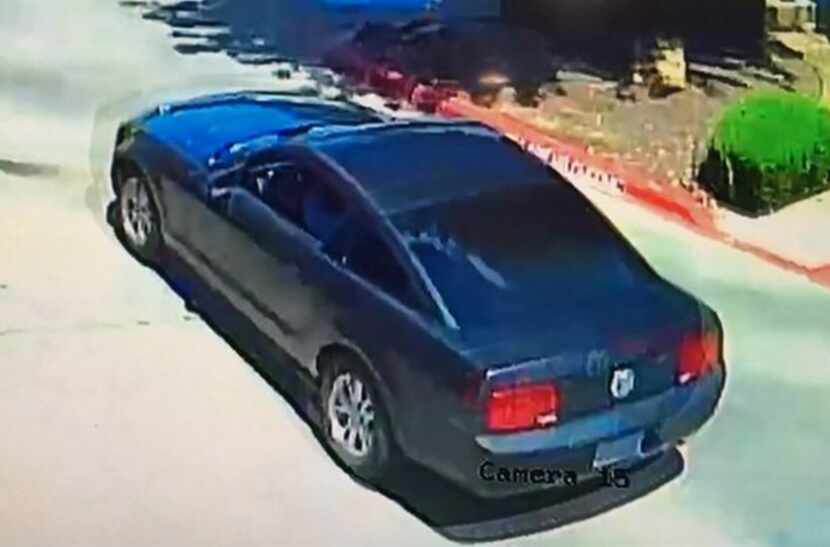 The impostor left in a dark-colored Ford Mustang.
