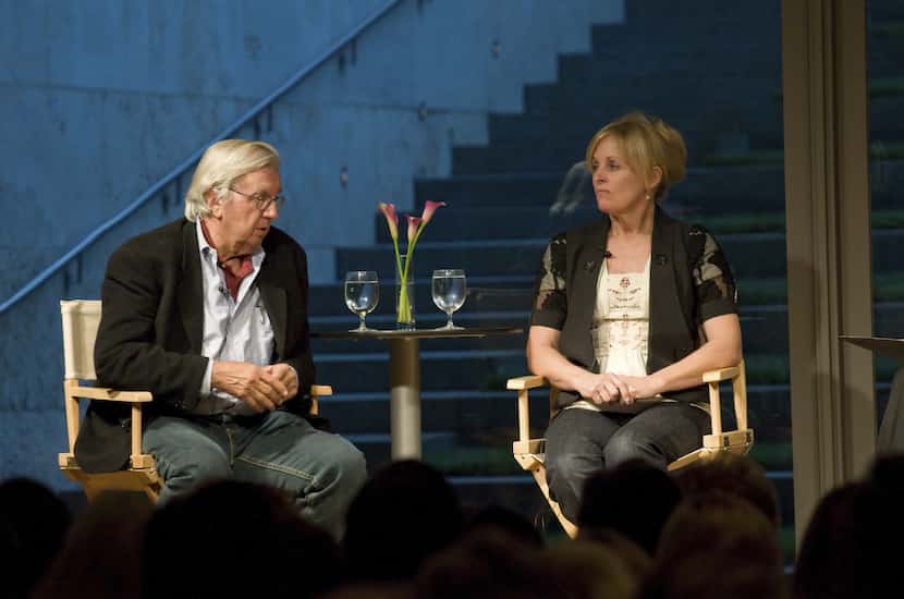 Larry McMurtry with writing partner Diana Ossana at the Nasher Salon Lecture Series in 2008. 

