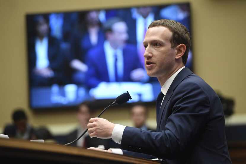 Facebook CEO and founder Mark Zuckerberg testifies during a US House Committee on Energy and...