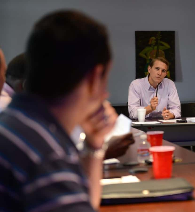 
Facilitator Jacob Fuller speaks during a Strategic Memory Advanced Reasoning Training...