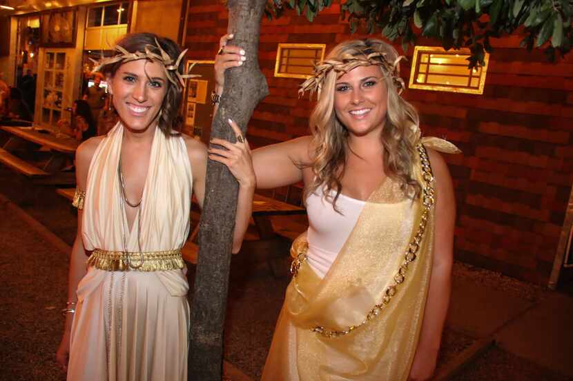 Katie Thompson and Savannah Thompson attended the toga party at The Foundry on August 15, 2015