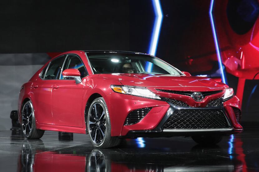 DETROIT, MI - JANUARY 09:  Toyota introduces the all-new 2018 Camry at the North American...