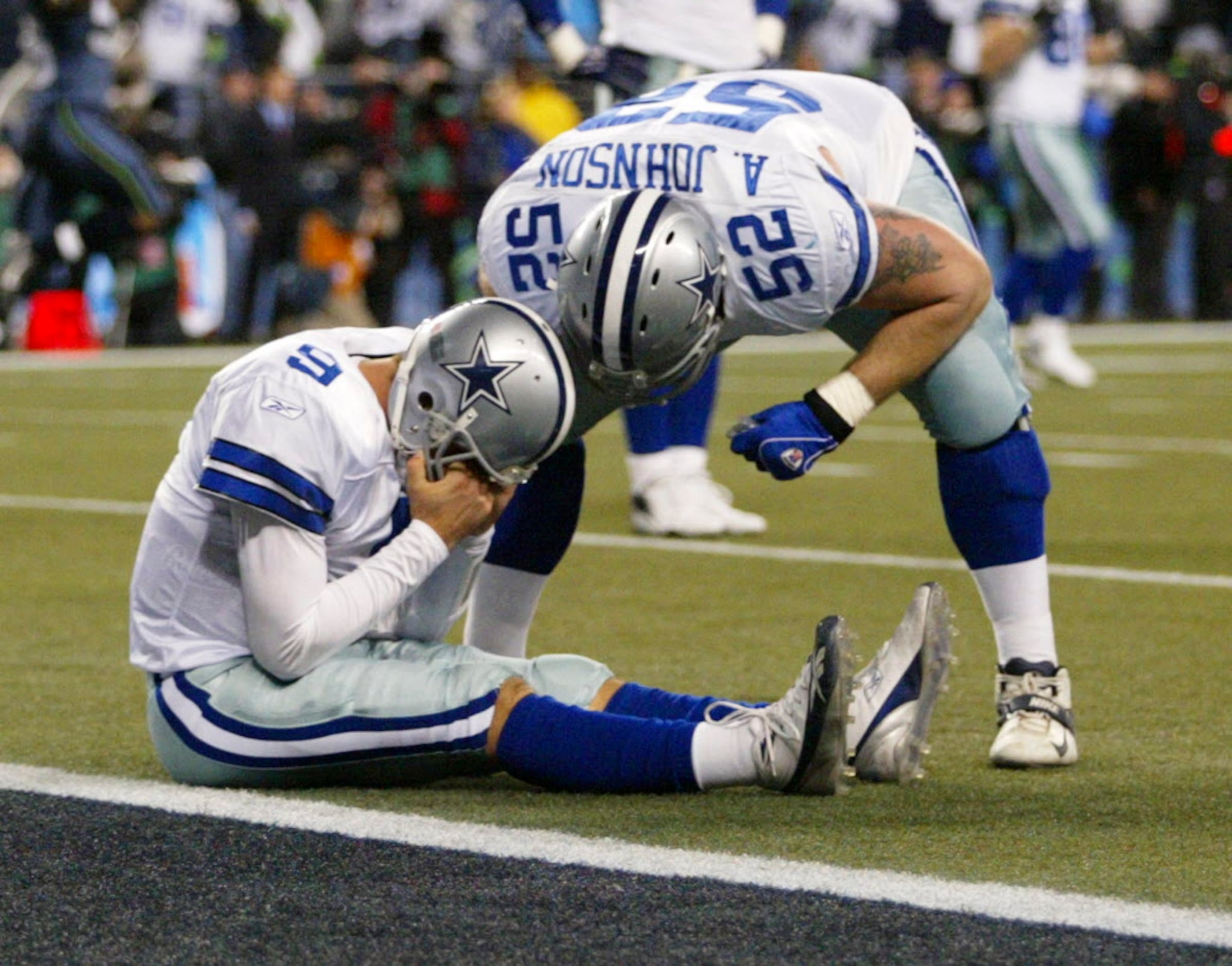 28 December 2008 - Tony Romo (9) of the Dallas Cowboys walks off the field  after the