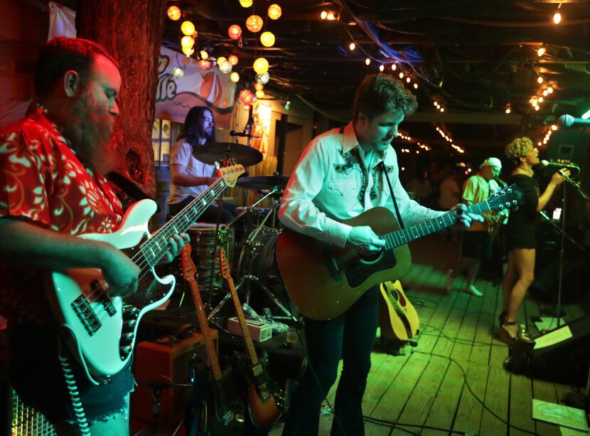Local yacht rock cover band Captain and Camille perform at Lee Harvey's in Dallas.