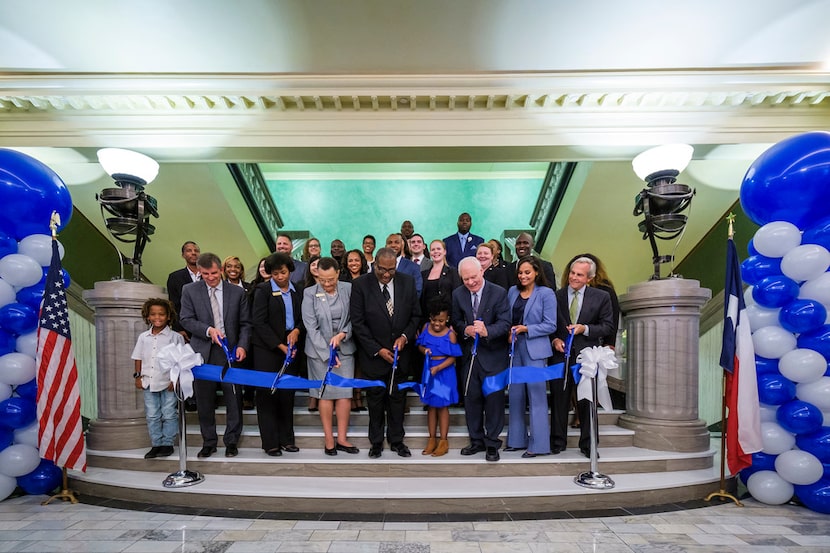 Dignitaries participated in a ribbon-cutting ceremony for the UNT Dallas College of Law's...