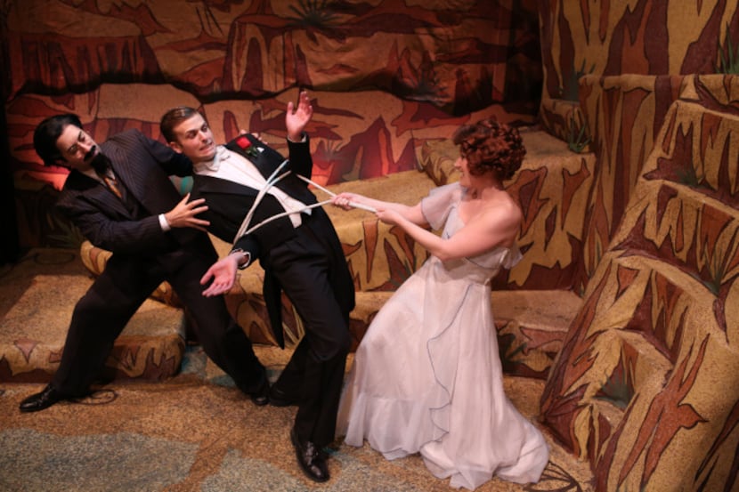 (Left to right) Brian Hathaway, Sam Beasley and Emily Lockhart act in gershwin musical...