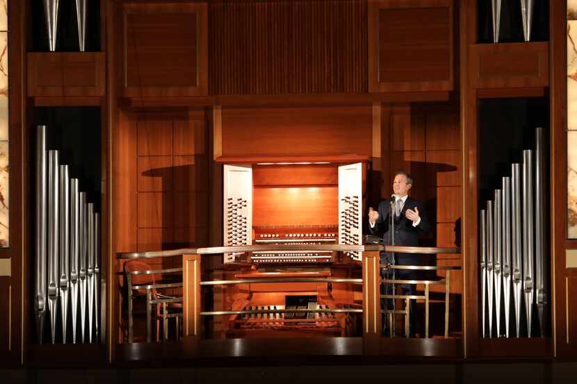 Organist Bradley Hunter Welch performs at the Meyerson Symphony Center.