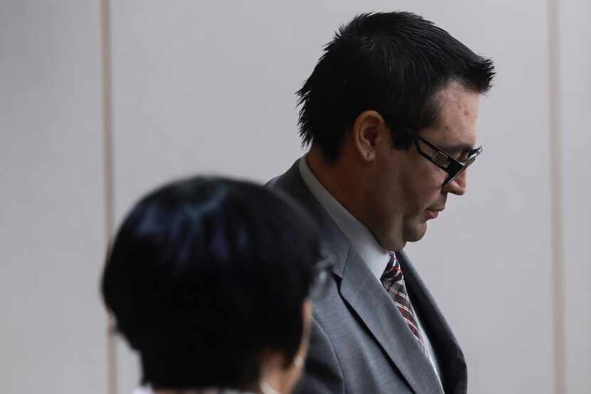 Richard Acosta walks into the courtroom during the first day of testimony in his capital...