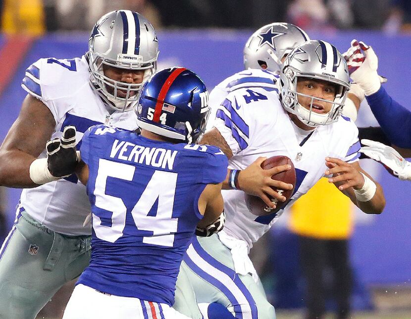 Dallas Cowboys quarterback Dak Prescott during the Dallas Cowboys vs. the New York Giants on...