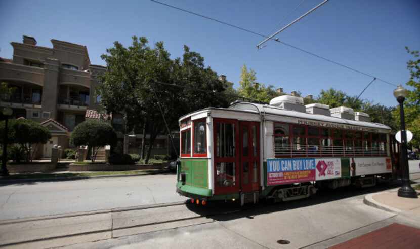 The McKinney Avenue Trolley in Dallas, Texas on Wednesday, August 29, 2012.