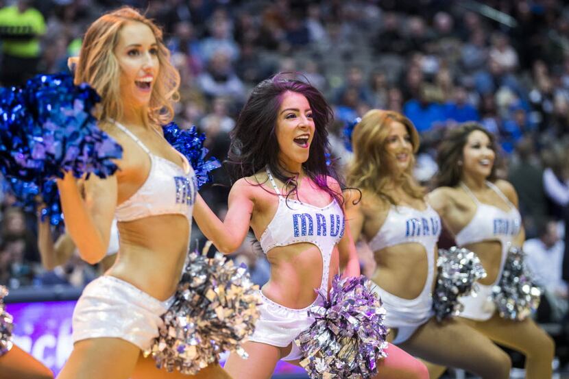Mavs dancers perform during the second half of their game on Saturday, February 28, 2015 at...