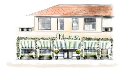 This rendering shows the front of Montecito's, a California-style Italian restaurant...