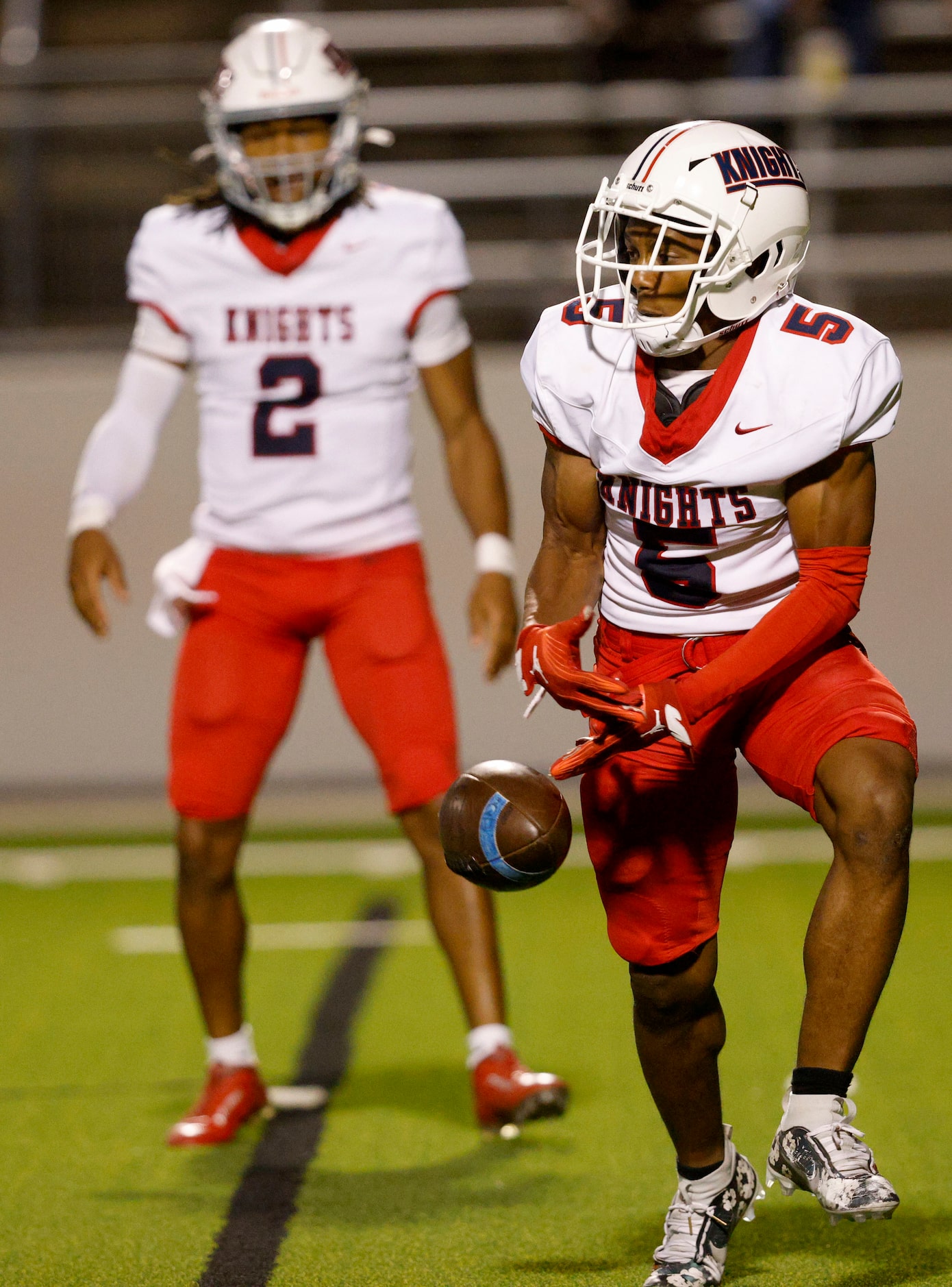 Kimball's Camrin Jackson (5) fails to make the catch as Kimball's quarterback Armirie...