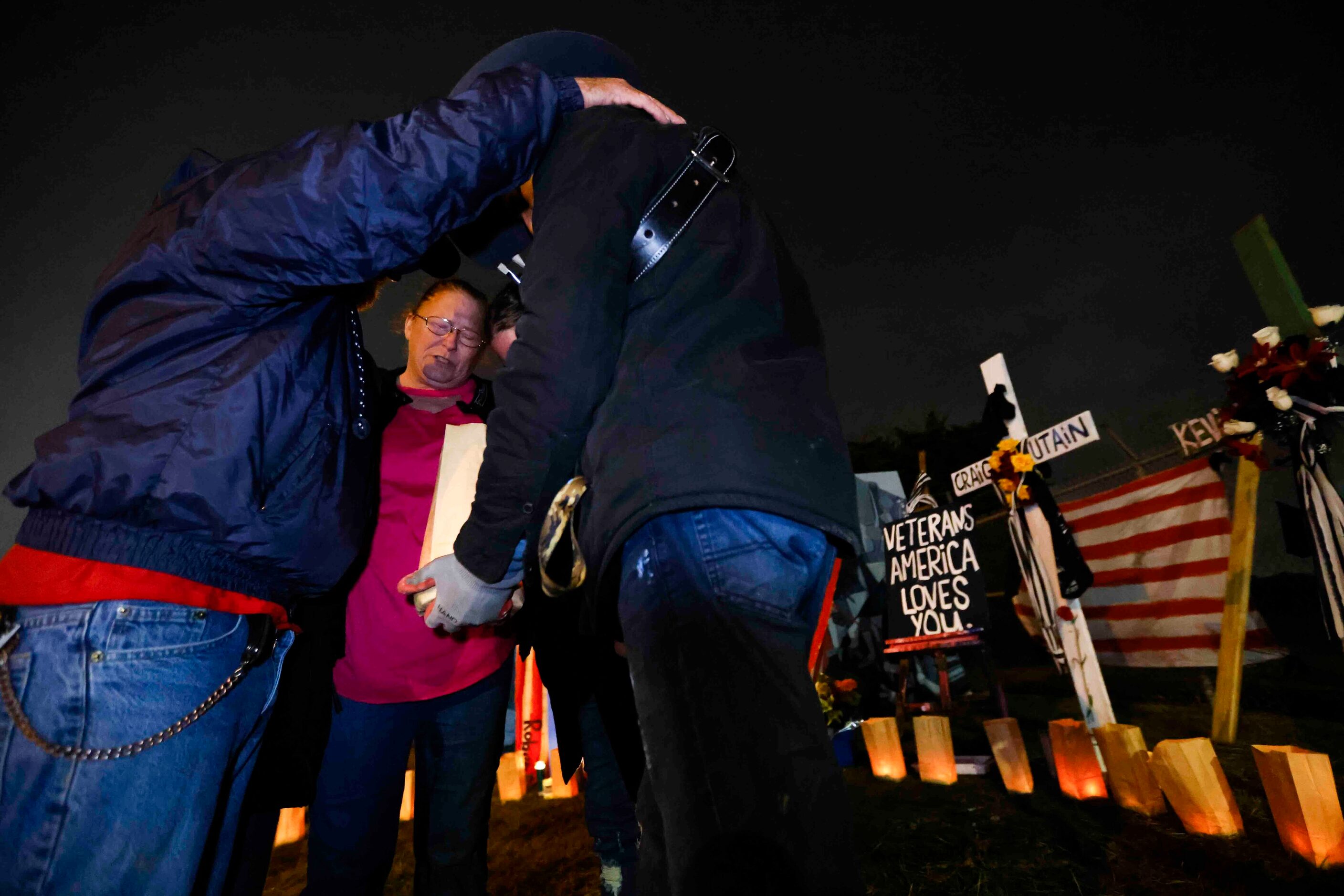 David Coleman, left, his wife Diane Holley, both of Hutchins, along with his daughter...