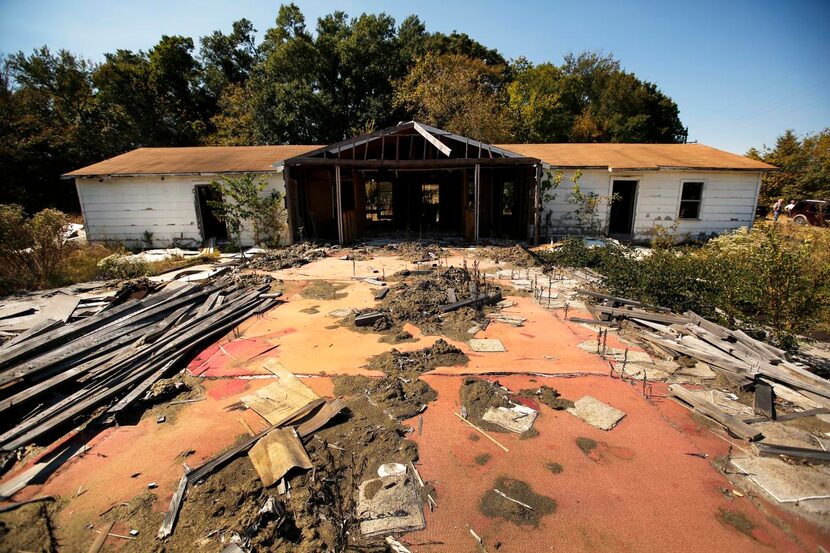 
Parts of the New Jerusalem Baptist Church have been dismantled at FM1396 and FM2655 near...