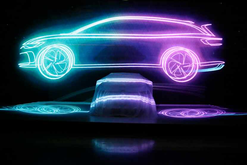 Volkswagen unveiled its I.D. Space Vizzion autonomous electric concept car in Los Angeles on...