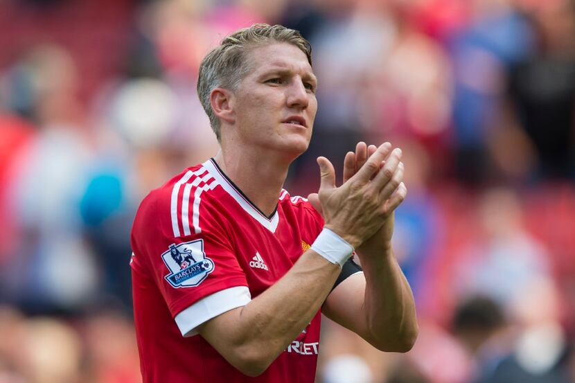 FILE - In this Saturday, Aug. 8, 2015 file photo, Manchester United's Bastian Schweinsteiger...