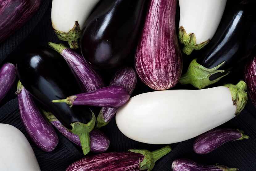 An assortment of eggplants