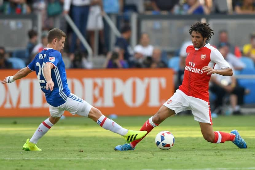 SAN JOSE, CA - JULY 28:  Wil Trapp #20 of MLS All-Stars battles for control of the ball with...