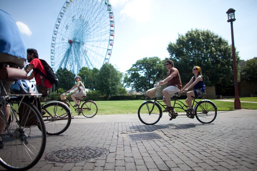 Bicyclists at Fair Park