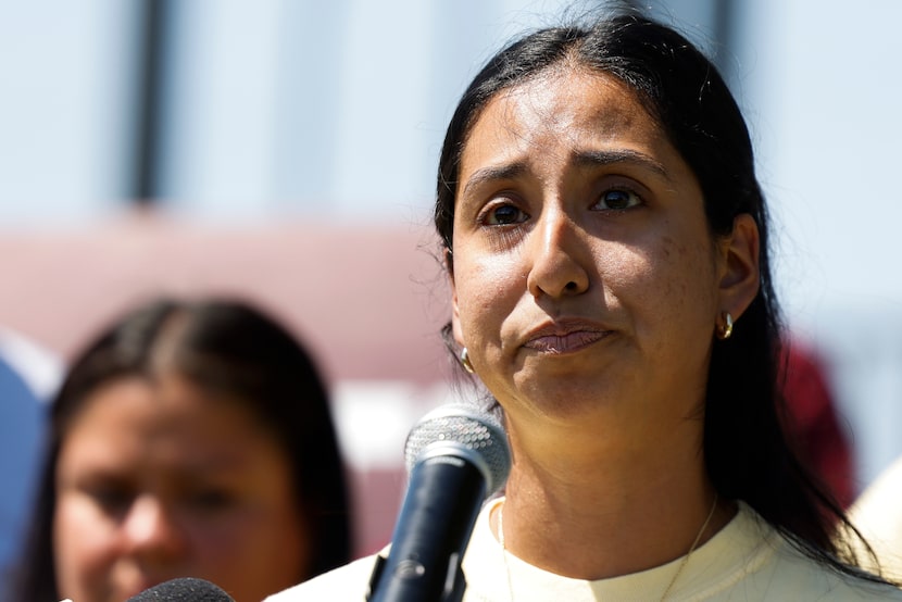 Kimberly Rubio, mother of Uvalde mass shooting victim, Lexi, 10, speaks during a press...