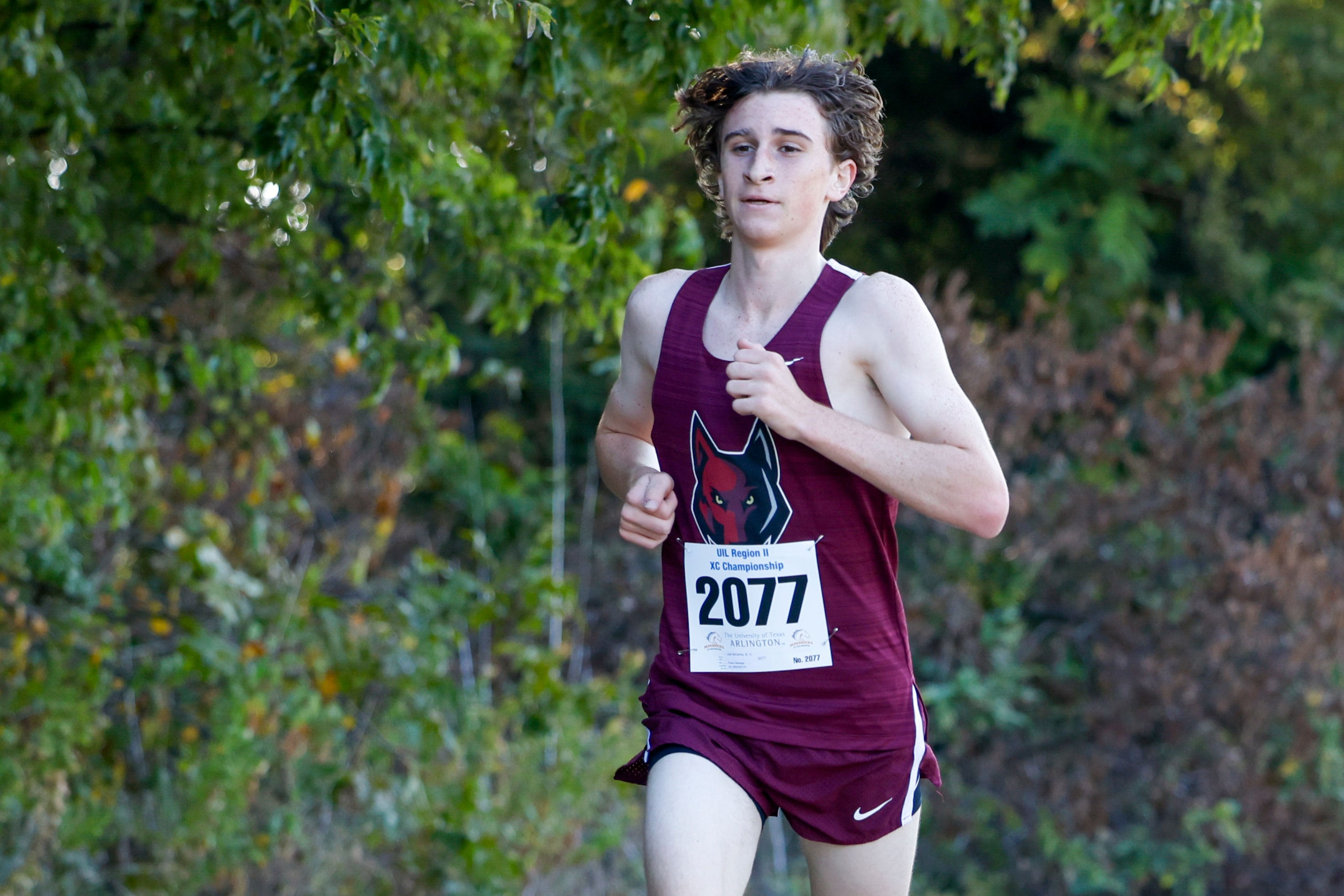 Frisco Heritage’s Josh McCartney competes during the UIL Class 5A Region II cross country...