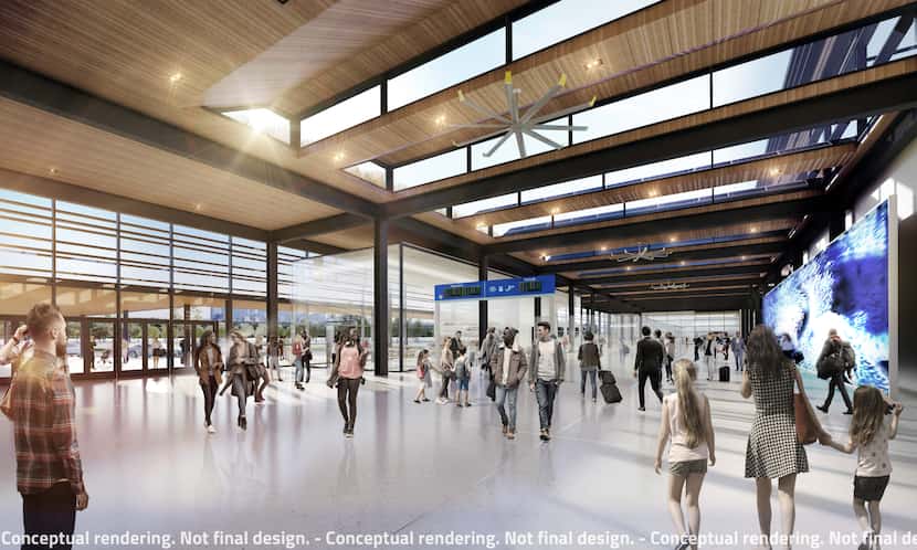 This is a rendering of what the inside of one of the Texas high-speed rail stations could...