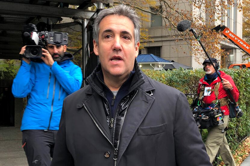FILE - Michael Cohen, former President Donald Trump's longtime personal lawyer, arrives at...