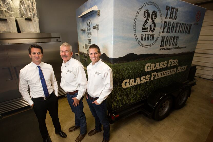 Bart Simmons (middle), owner of 2S Ranch and The Provision House, with his sons Trent...