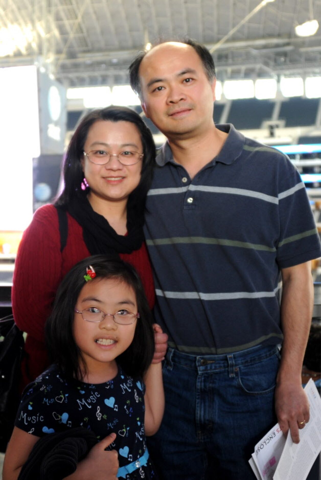 Plano family Eliana Tseng, Thomas Song, and daughter Helena, 8, who plays violin and piano,...