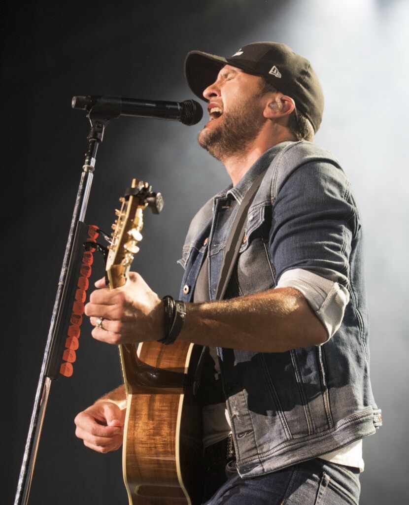 Luke Bryan performs at Gexa Energy Pavilion on Friday, Oct. 23, 2015. 