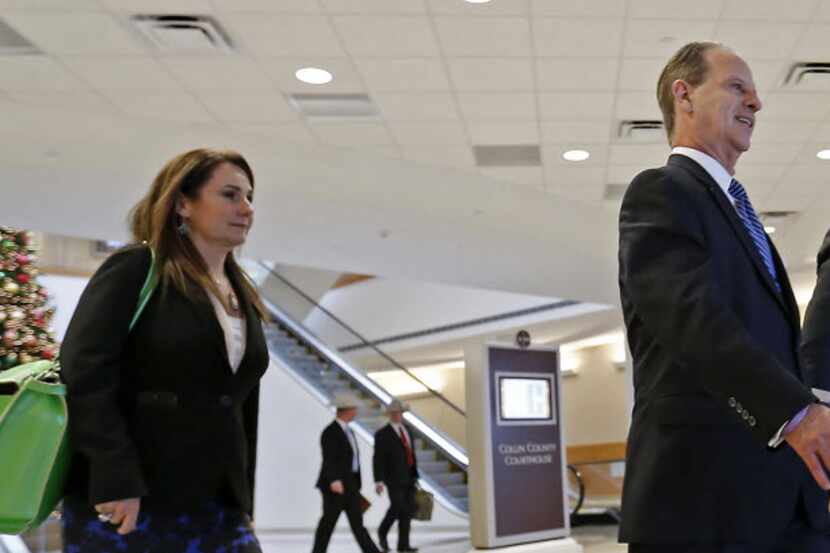 Special prosecutors Nicole DeBorde, Brian Wice and Kent Schaffer leave the Collin County...