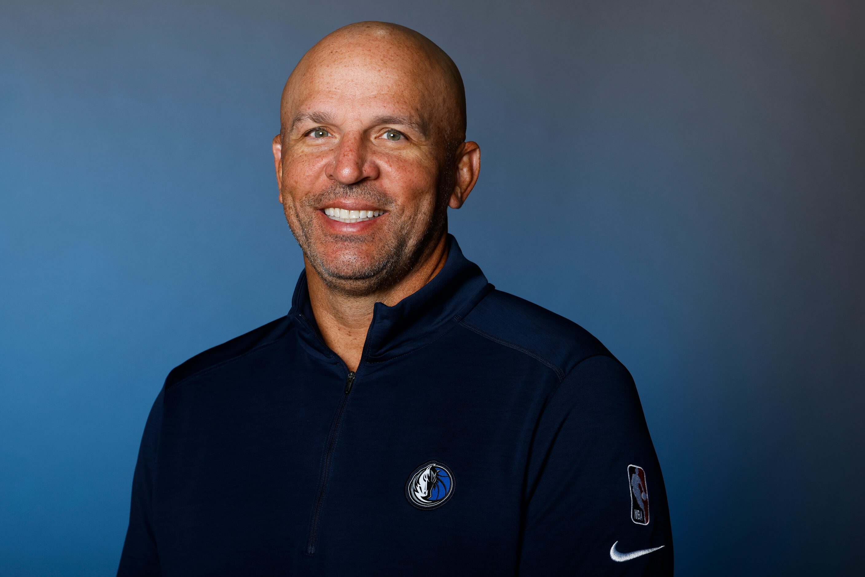 Dallas Mavericks’ head coach Jason Kidd is photographed during the media day at American...