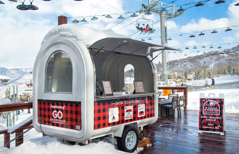 Aspen Snowmass is serving free candy cane-flavored s'mores for the holiday season. 