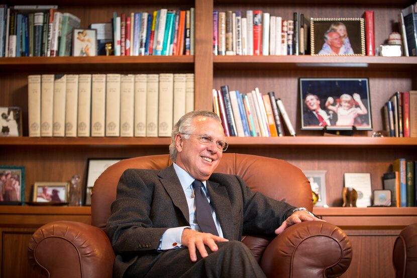 Richard Fisher, shown at his  Federal Reserve Bank of Dallas office in 2015, shortly before...