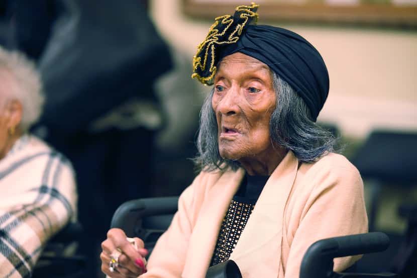 Lessie Benningfield Randle, a Tulsa Race Massacre survivor, is pictured during the House...