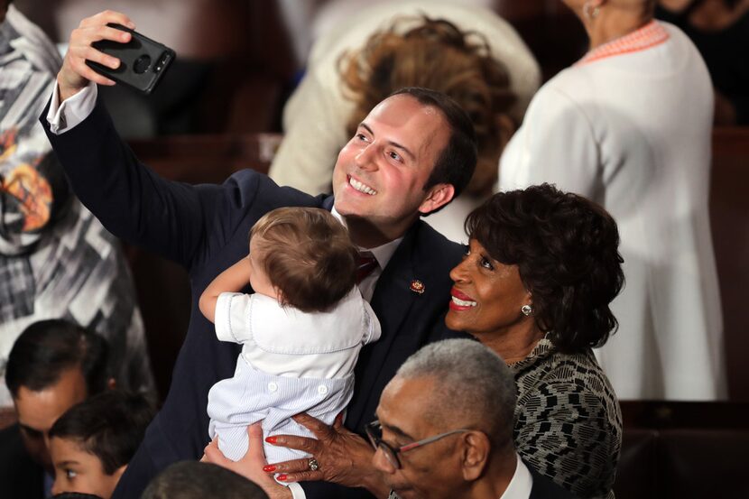 Rep. Lance Gooden, R-Terrell, and his 11-month old son, Liam, posed for a photo with Rep....