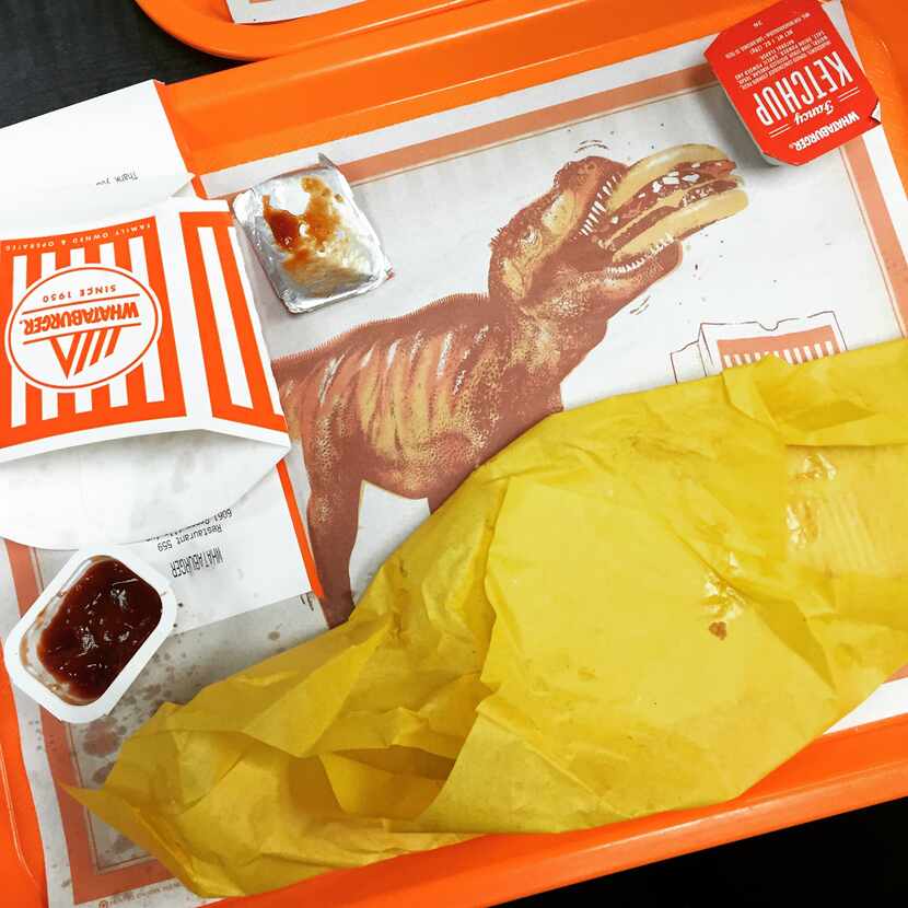 The remains of my first Whataburger. It was delicious.
