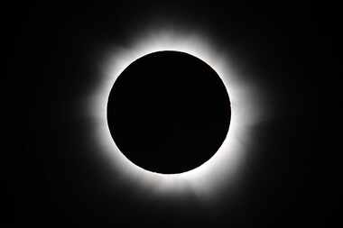 Totality is seen during the solar eclipse at Palm Cove on Nov. 14, 2012 in Palm Cove,...