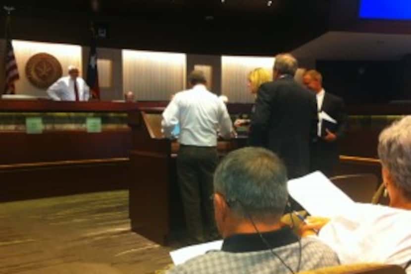  Mesquite moved its pre-meeting to the main council chambers (shown here from a previous...