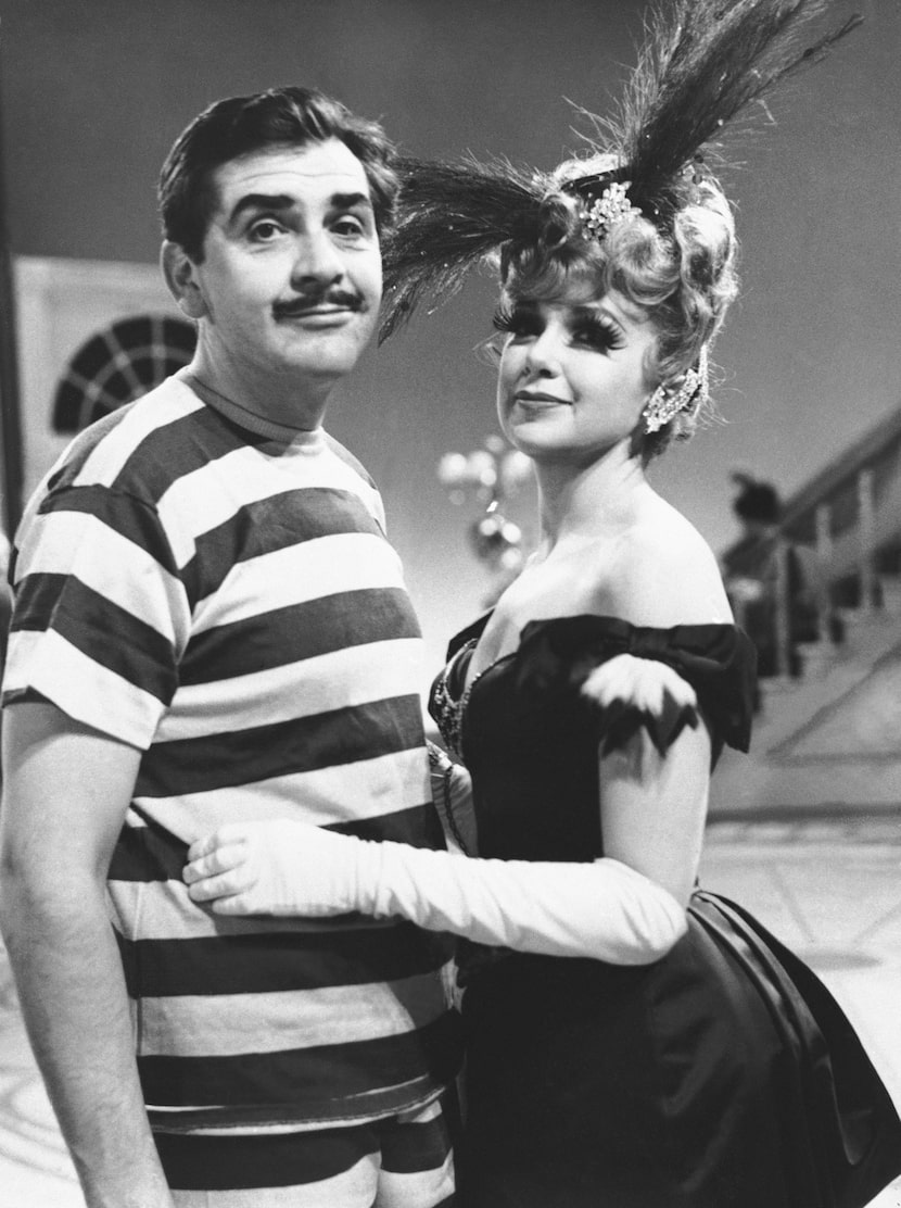 In this Feb. 22, 1961 file photo, TV comedian Ernie Kovacs, left, and Edie Adams, his wife,...