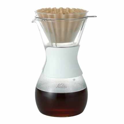 Kalita Wave Style pour-over method coffee brewer and carafe.