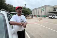 Ronald Clemons, 55, waited outside OurCalling's south Dallas day shelter on Thursday, May 30...