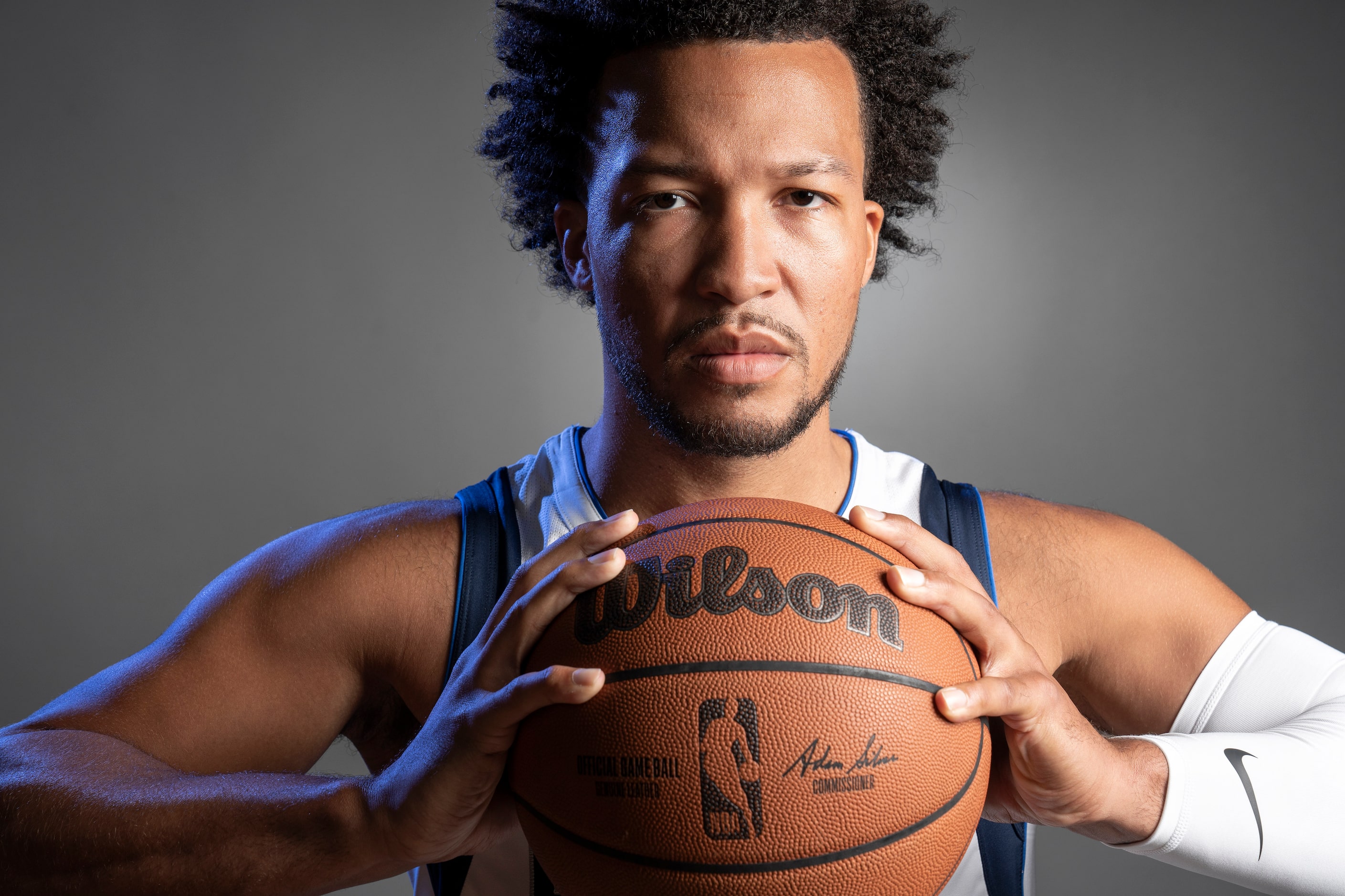 Dallas Mavericks guard Jalen Brunson (13) poses for a portrait during the Dallas Mavericks...