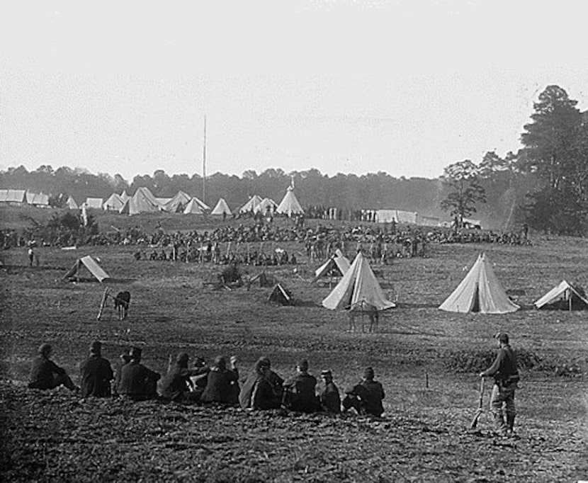 This file photo taken between 1861-1865 during the American Civil War shows a camp scene of...