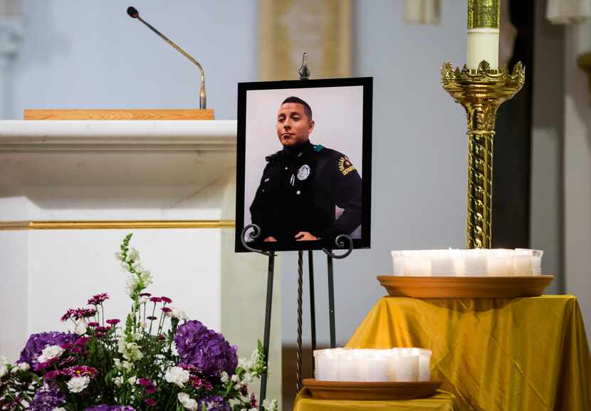 A special prayer for Officer Rogelio Santander and other shooting victims was offered in a...