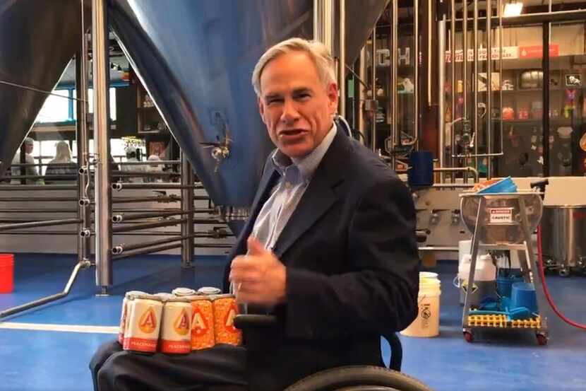 In a screen grab from a video posted on Gov. Greg Abbott's twitter account, the governor...