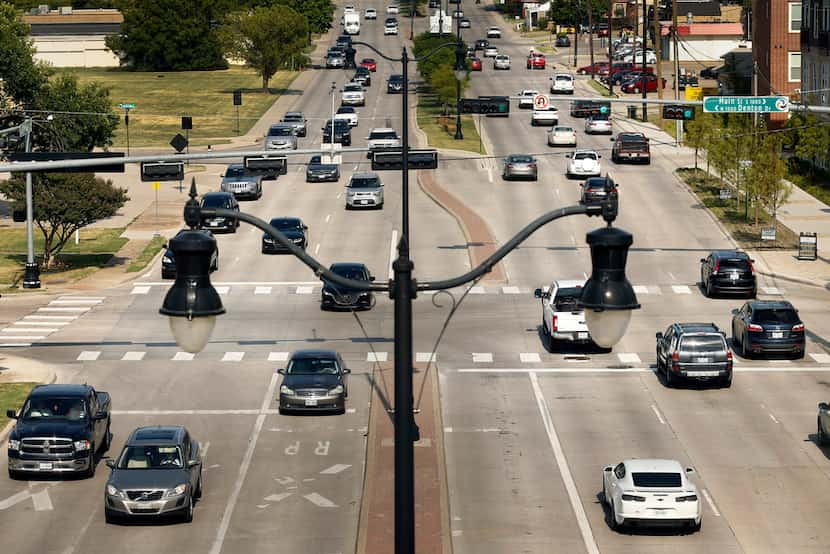 Rush hour traffic along Belt Line Road in Carrollton.