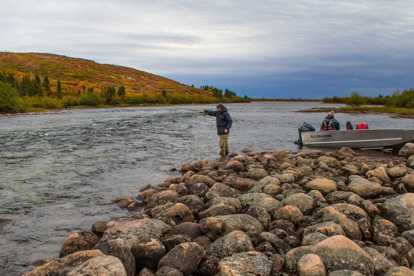 The waters around The Lodge at Little Duck are far from any road. Caribou, wolves, arctic...